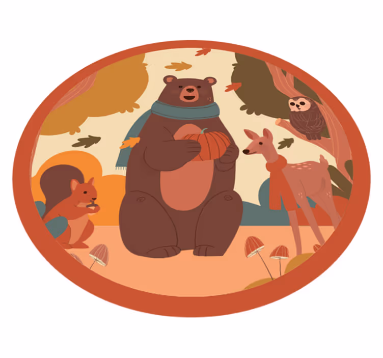 Forest Animal Friends nursery vinyl rug - TenStickers