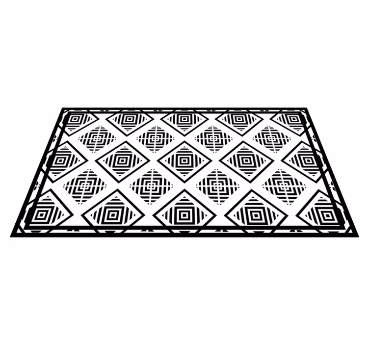Monochrome Motifs geometric vinyl rug - TenStickers