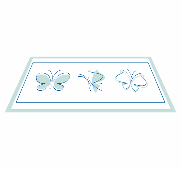 Butterfly Trio Motif animal vinyl rug - TenStickers