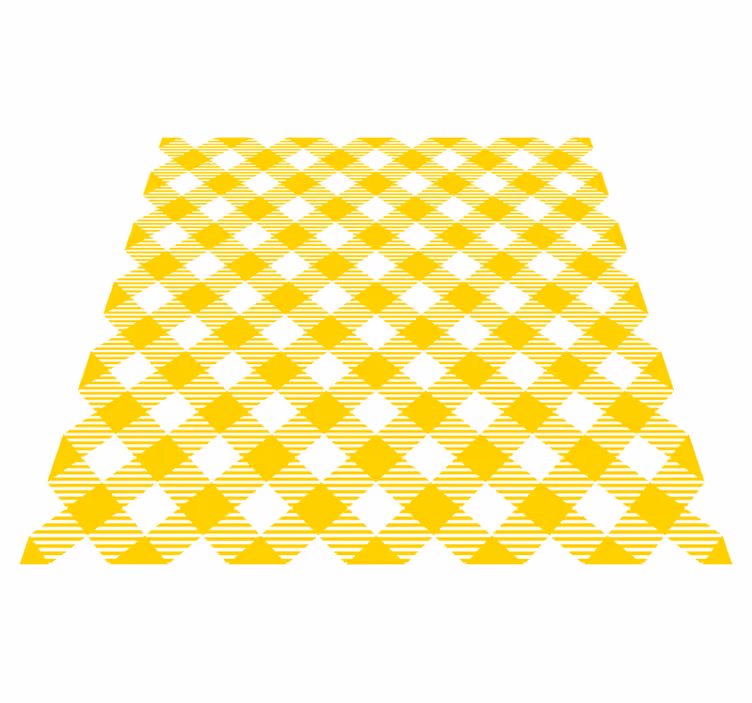 Yellow Diamond Pattern striped vinyl rug - TenStickers