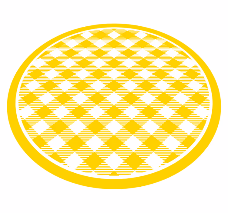 Yellow Diamond Emblem circular vinyl rug - TenStickers