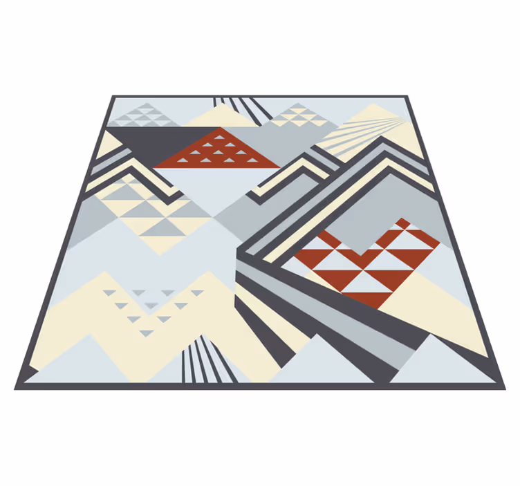 Grey modern shapes geometric vinyl rug - TenStickers