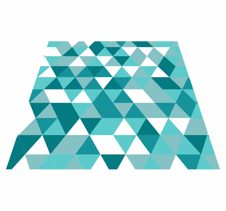 Turquoise triangular shades living room vinyl rug - TenStickers