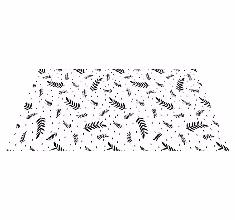 Black Leaves Pattern nature vinyl rug - TenStickers