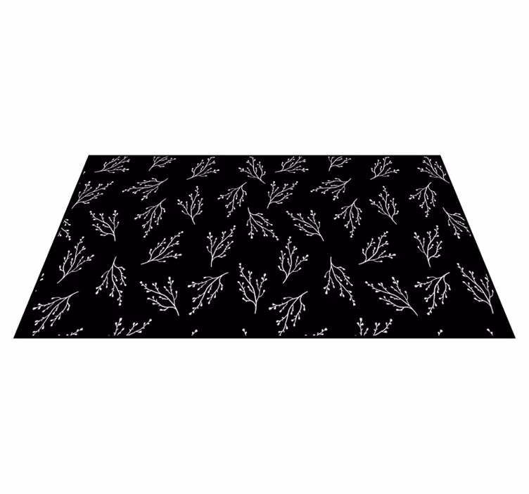 Delicate Branch Patterns nature vinyl rug - TenStickers