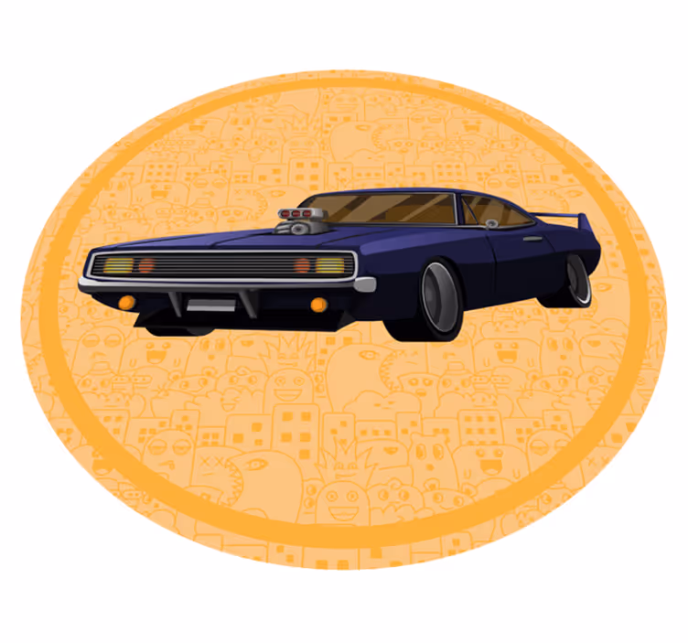Classic Muscle Car teen vinyl rug - TenStickers