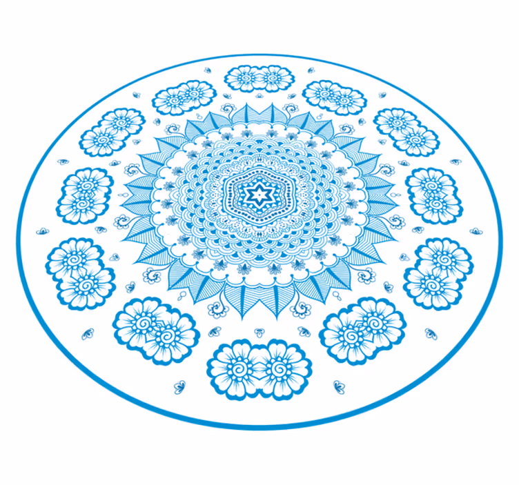 Intricate Floral Inspiration mandala vinyl rug - TenStickers