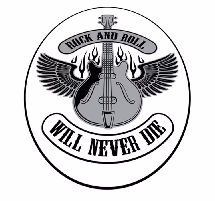 Rock and roll will never die custom vinyl rug - TenStickers