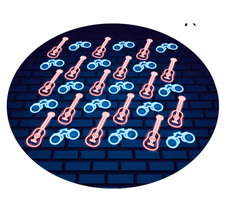 Neon Musical Patterns teen vinyl rug - TenStickers