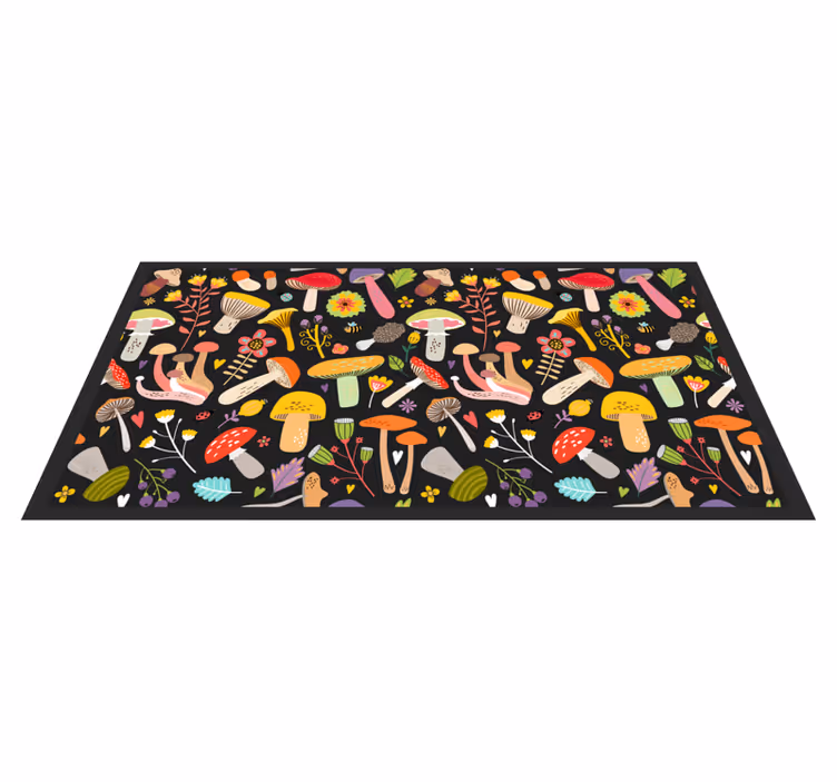 Colorful Mushroom Collection nature vinyl rug - TenStickers