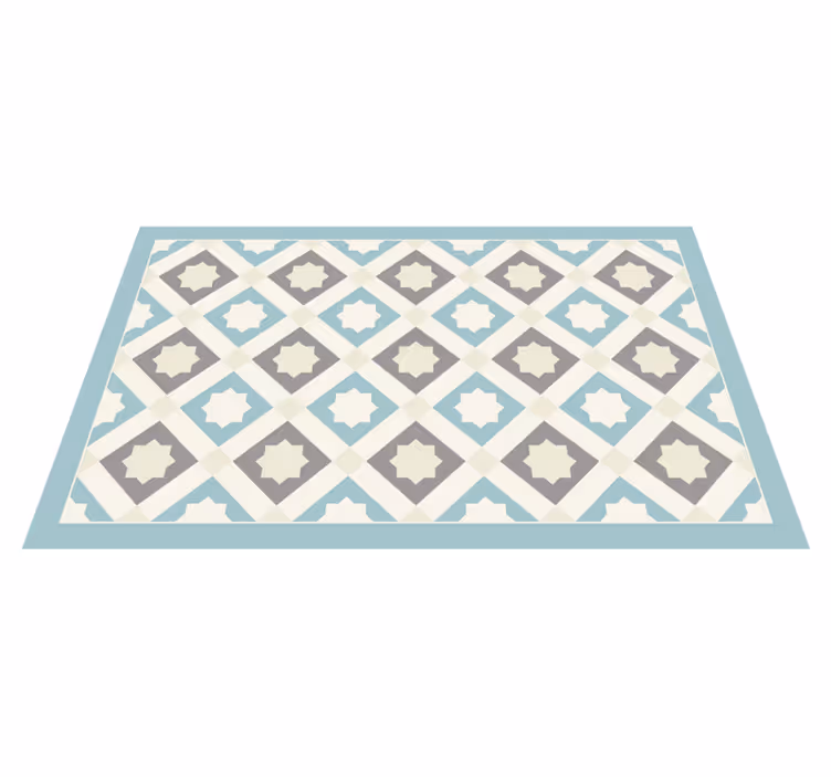 Elegant Star Motif tile vinyl rug - TenStickers