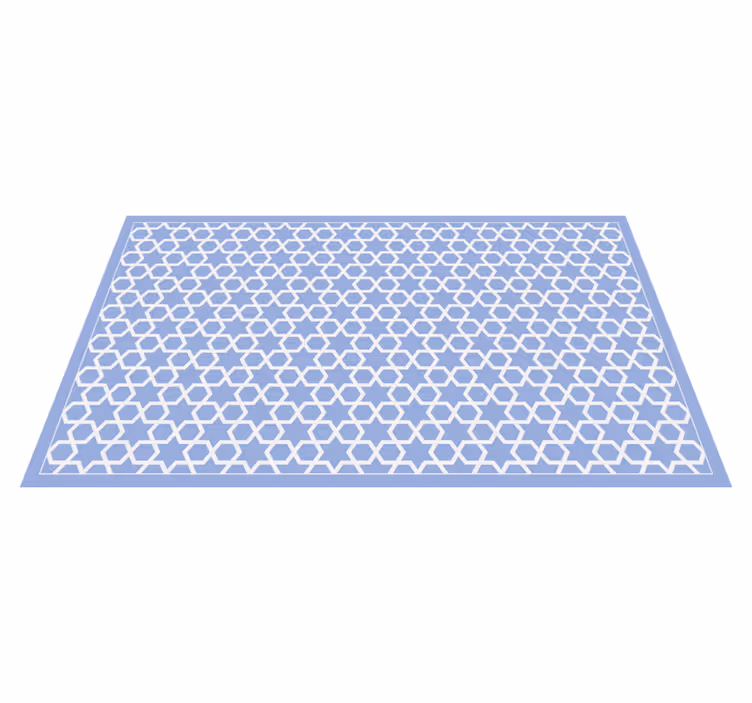 Hexagonal starry motif geometric vinyl rug - TenStickers