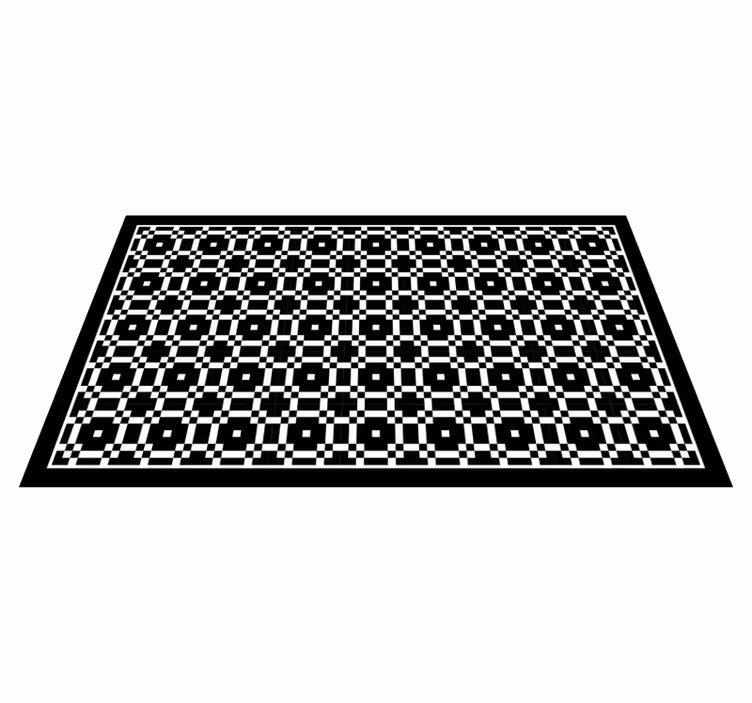 Monochrome Pattern geometric vinyl rug - TenStickers