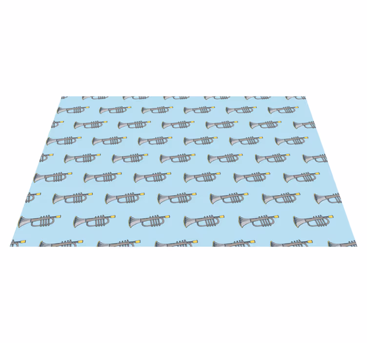 Blue metallic small trumpet pattern rug - TenStickers