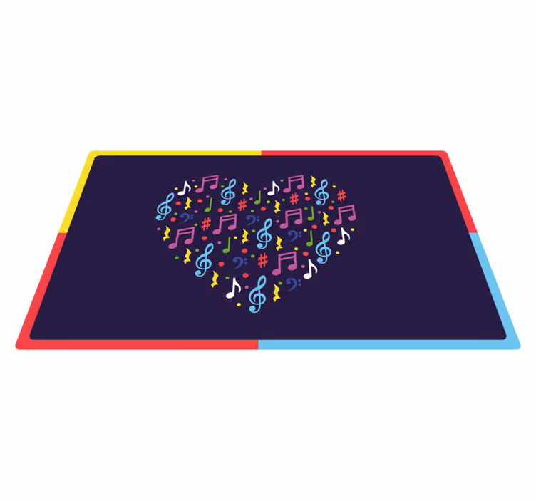 Kids vinyl rug colorful melody heart - TenStickers