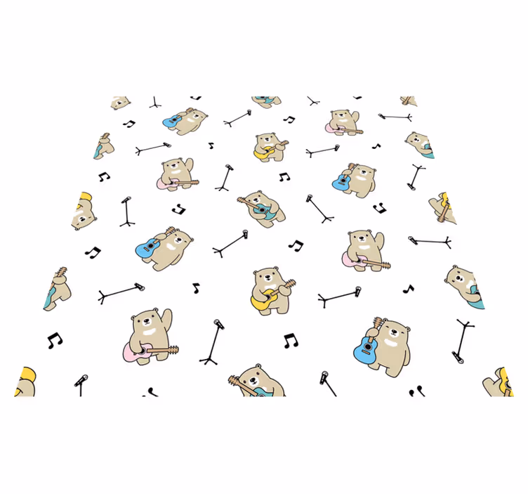 Musical Bears Pattern nursery vinyl rug - TenStickers