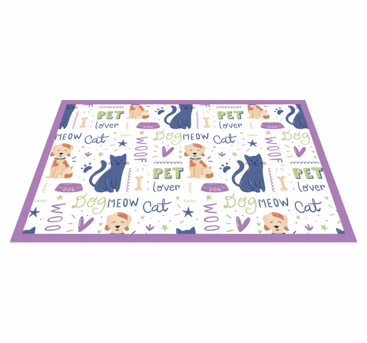 Pet Lover Theme animal vinyl rug - TenStickers