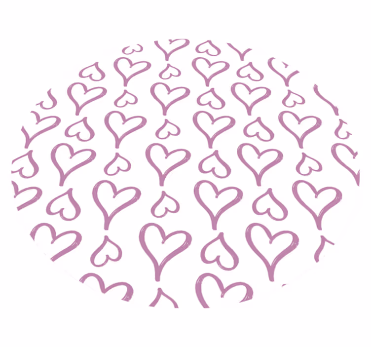 Textured vinyl rug with pink heart design - TenStickers