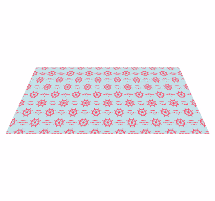 Nautical steering wheels kids vinyl rug - TenStickers