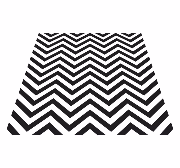 Striped vinyl rug in black and white chevron - TenStickers