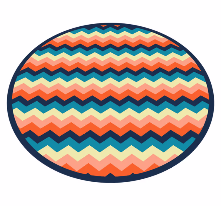 Colourful Chevron Pattern geometric vinyl rug - TenStickers
