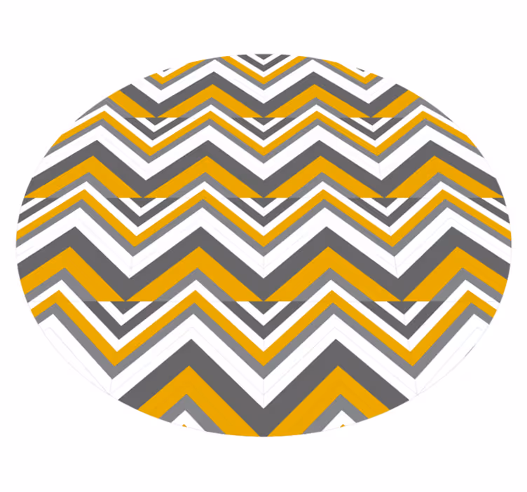 Geometric vinyl rug in grey and yellow chevron - TenStickers