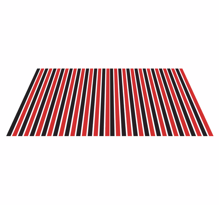 Striped vinyl rug in red and black pattern - TenStickers