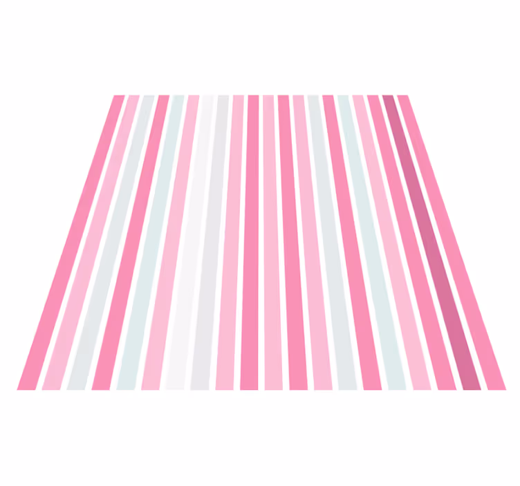 Pink vertical pattern striped vinyl rug - TenStickers