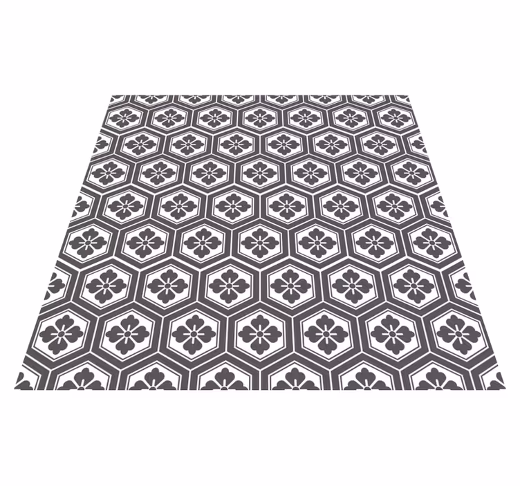 Traditional japanese pattern square vinyl rug - TenStickers