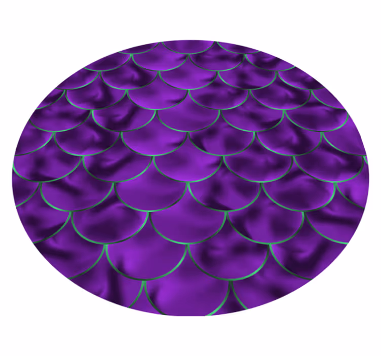 Circular vinyl rug with purple scallop design - TenStickers