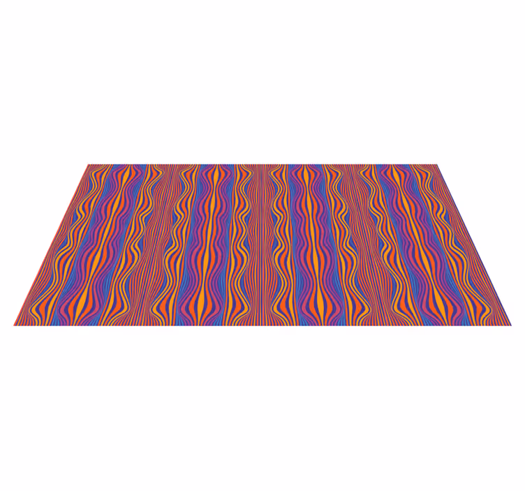 Geometric vinyl rug in bright wavy lines - TenStickers