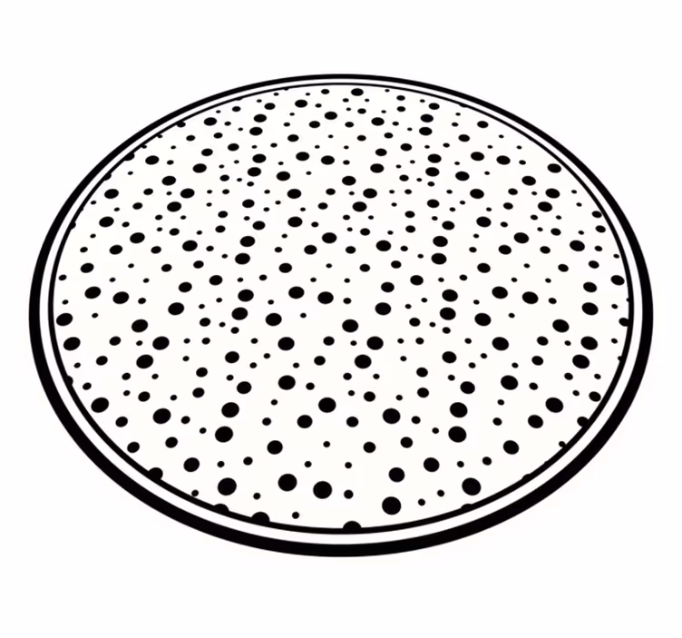Black polka dots minimal vinyl rug - TenStickers