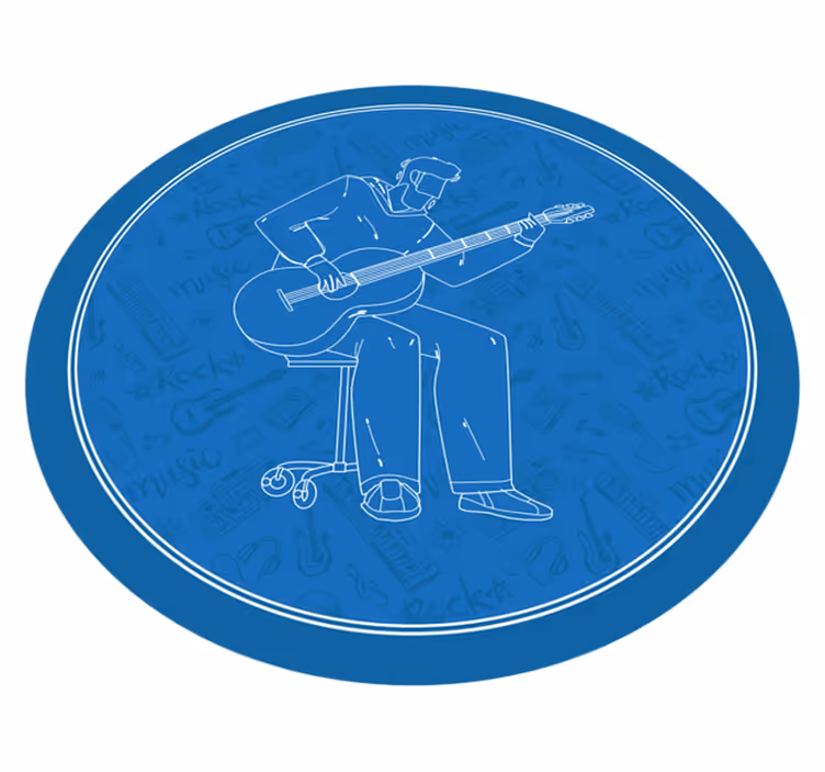 Musical Vibes textured vinyl rug - TenStickers