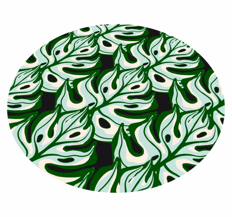 Nature vinyl rug with tropical leaf design - TenStickers