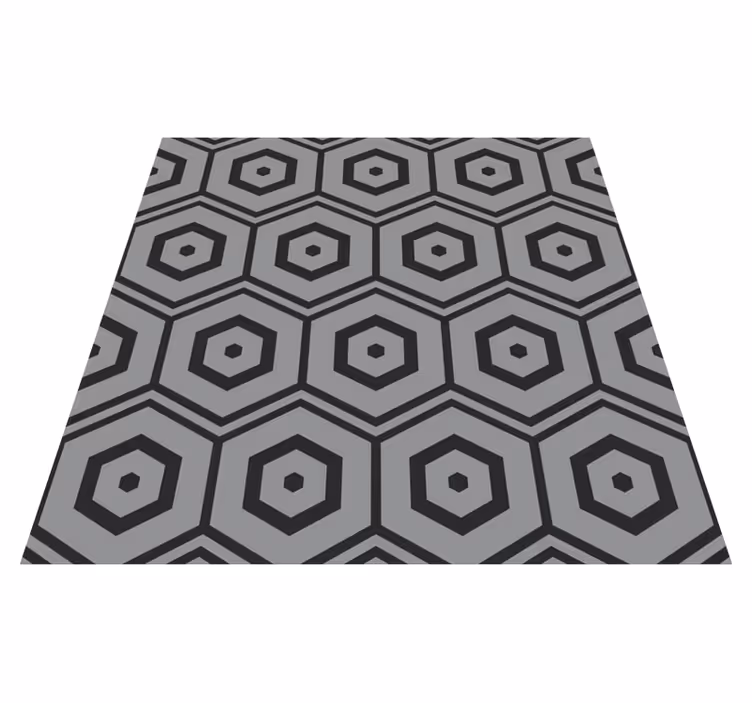 Hexagon Patterns geometric vinyl rug - TenStickers