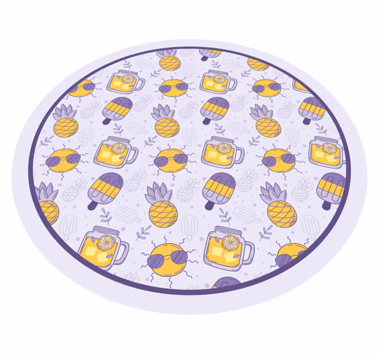 Tropical Summer Fun kids vinyl rug - TenStickers