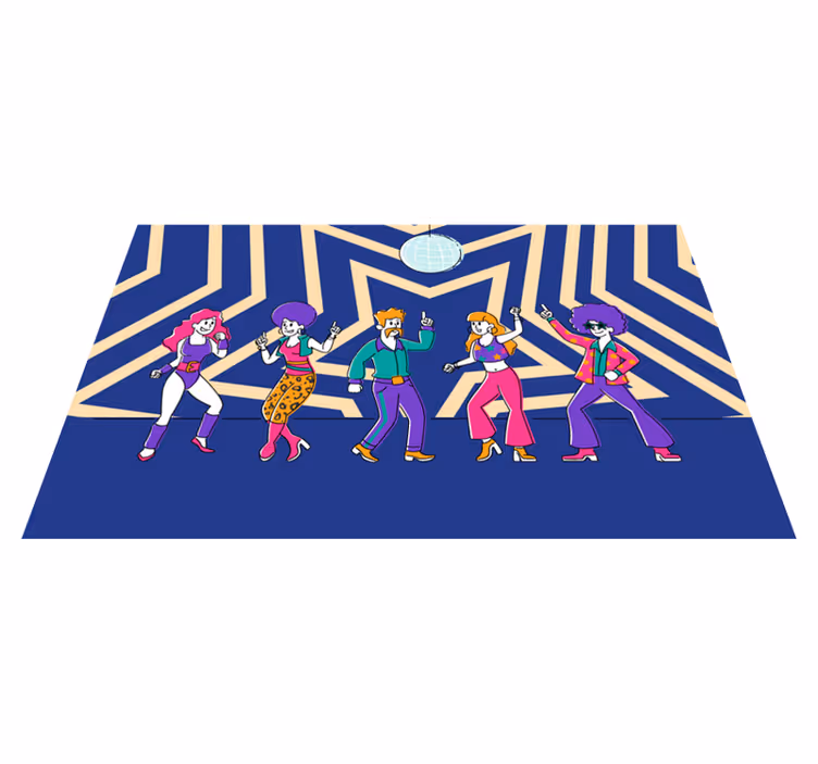 Disco Dance Party kids vinyl rug - TenStickers