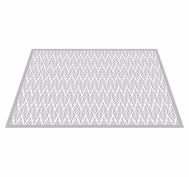 Grey leaf pattern modern vinyl rug - TenStickers