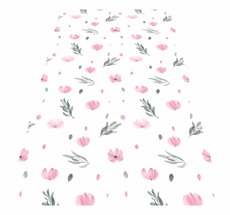 Delightful Flower Illustrations floral vinyl rug - TenStickers