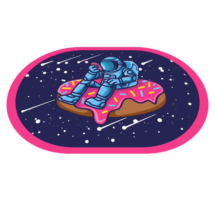 Astronaut On Donut teen vinyl rug - TenStickers