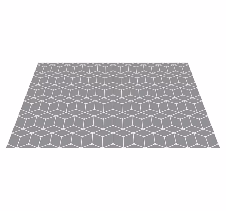 White cubes over a grey background modern rug - TenStickers