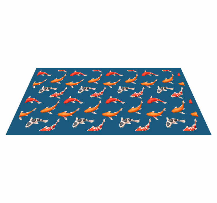 Koi Fish Pattern nature vinyl rug - TenStickers