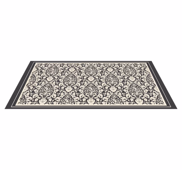 Elegant Botanical Feature vintage vinyl rug - TenStickers