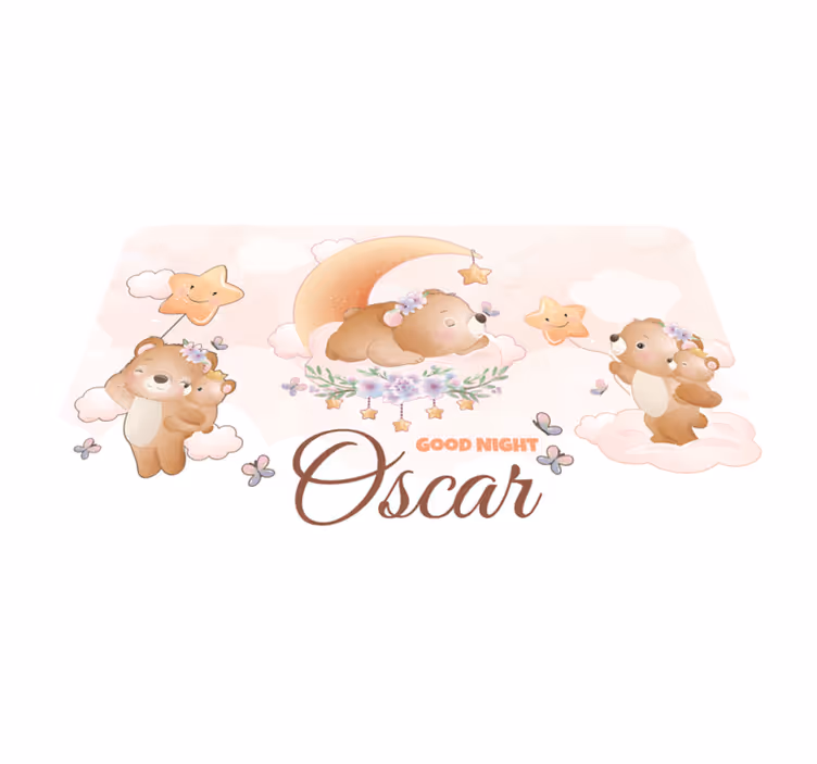 Good Night Bears custom vinyl rug - TenStickers