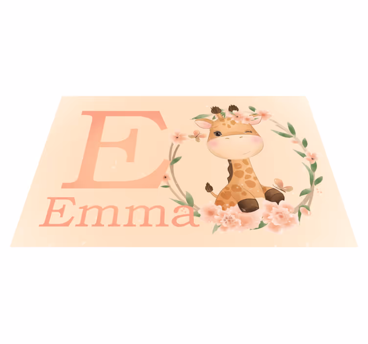 Charming Giraffe Artwork custom vinyl rug - TenStickers