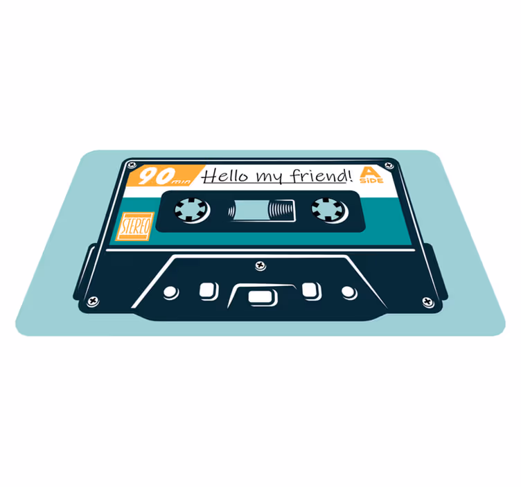 Cassette Tape Greeting custom vinyl rug - TenStickers
