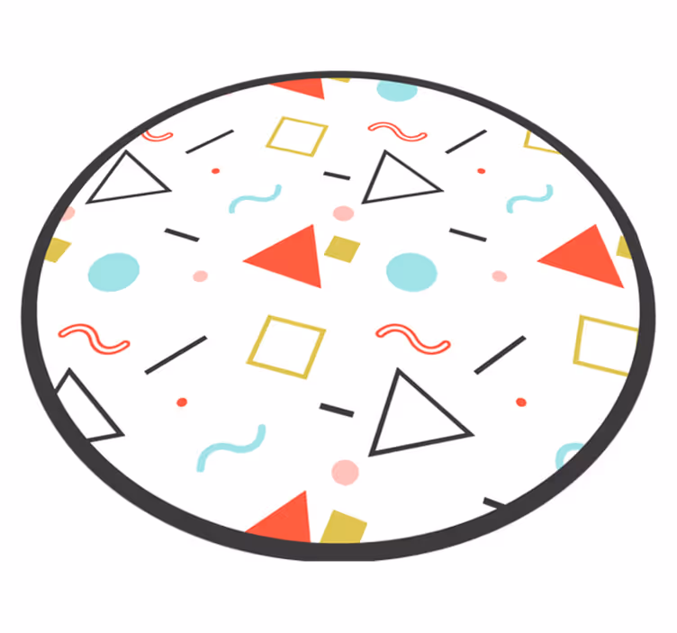 Geometric vinyl rug in colorful shapes - TenStickers