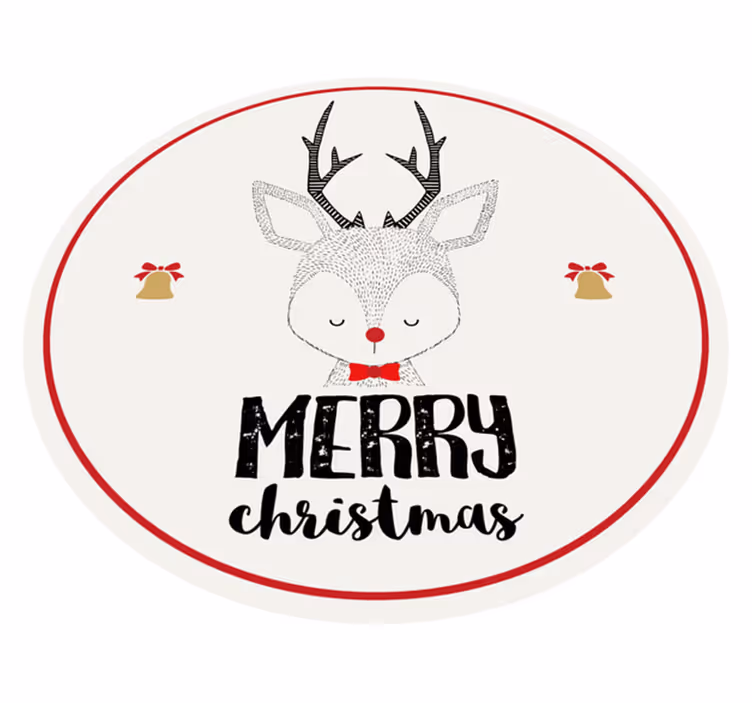 Festive Reindeer Artwork Christmas vinyl rug - TenStickers