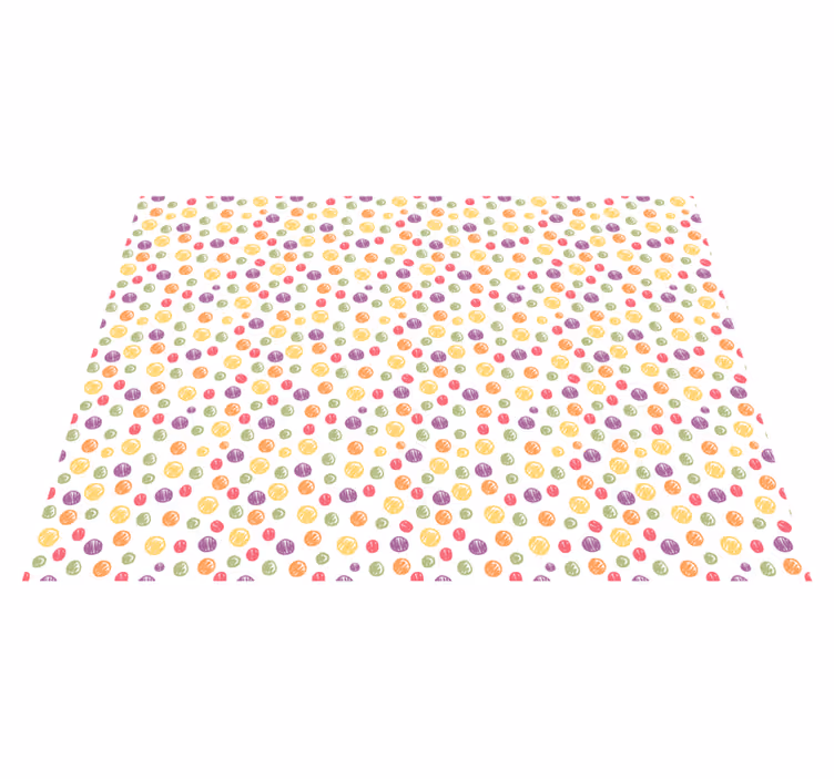 Colorful Polka Dots kids vinyl rug - TenStickers