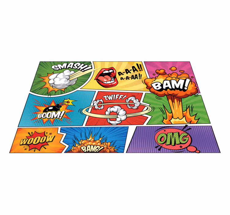 Comic Book Action teen vinyl rug - TenStickers